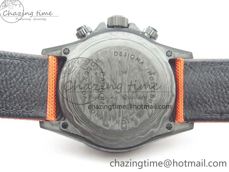 0503 AllSeason Daytona DIW Carbon OMF Best Edition Carbon Orange Dial on Orange Nylon Strap A 2845